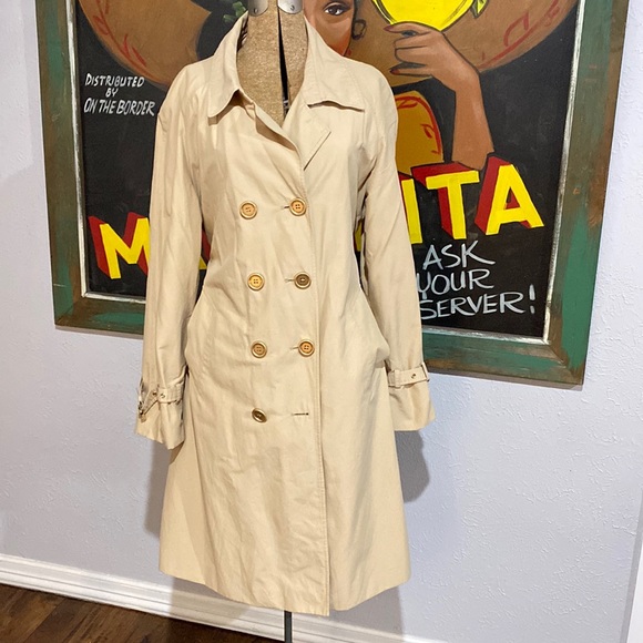Isaac Mizrahi Live Tan Trench Coat Size Medium - Picture 1 of 11